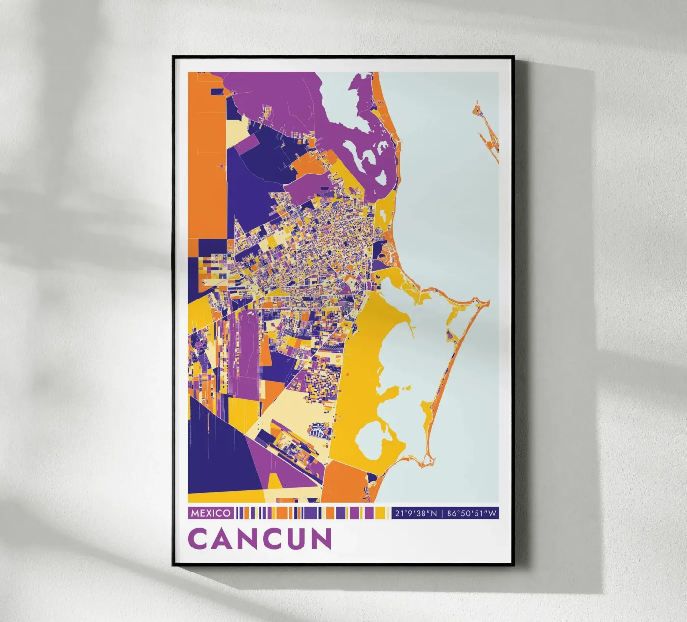 Cancun Poster plexiglass da CityMapPosters