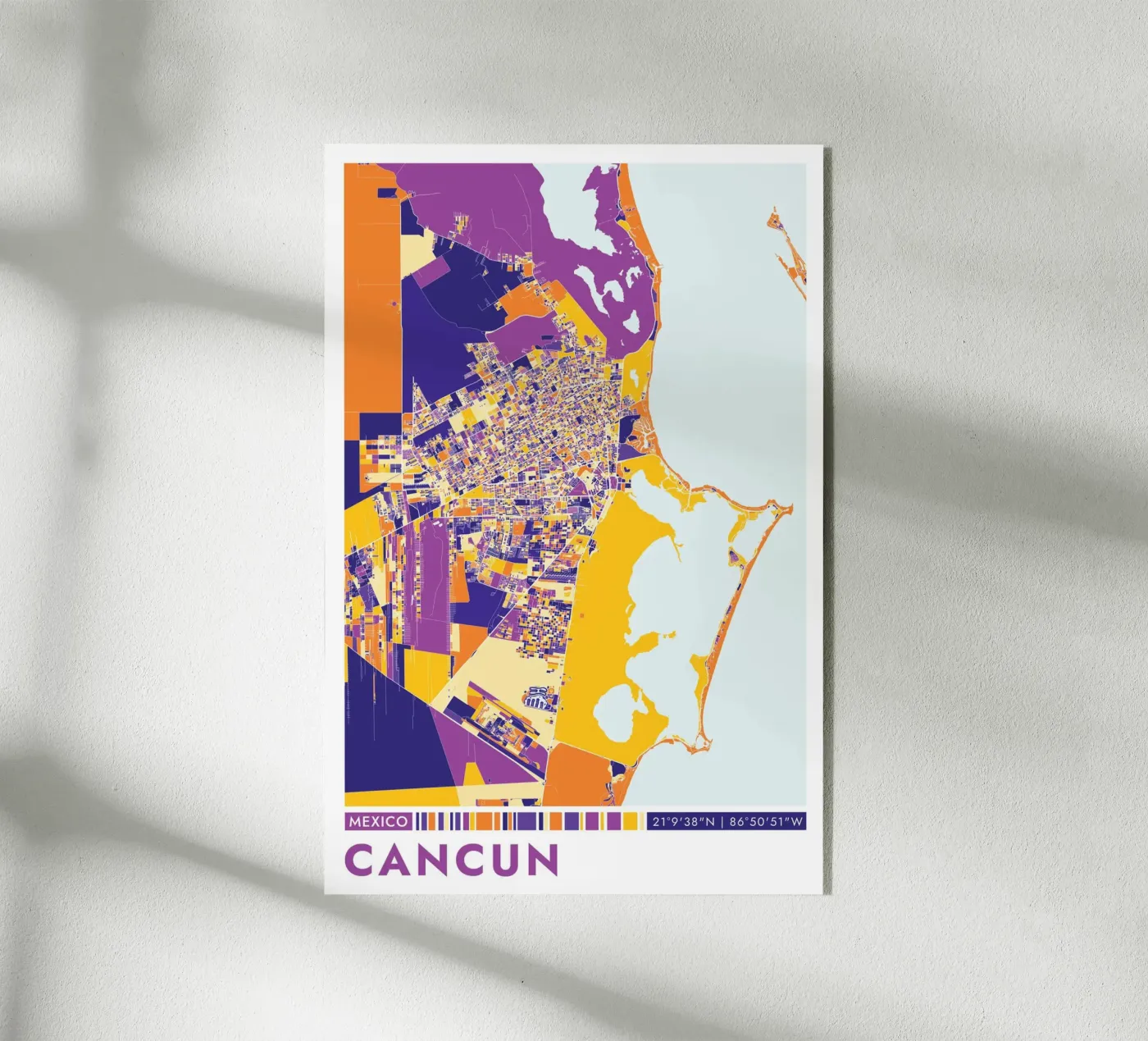 Cancun Poster plexiglass da CityMapPosters