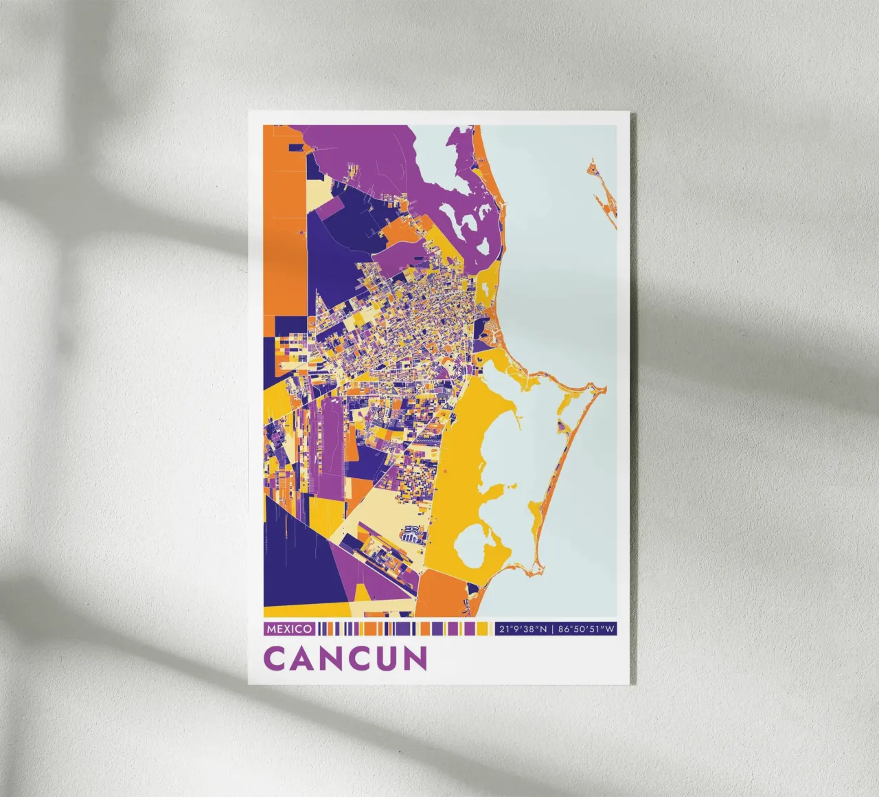 Cancun Poster plexiglass da CityMapPosters