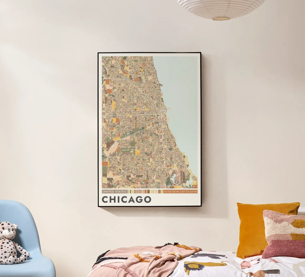 Chicago Città plexiglass da CityMapPosters