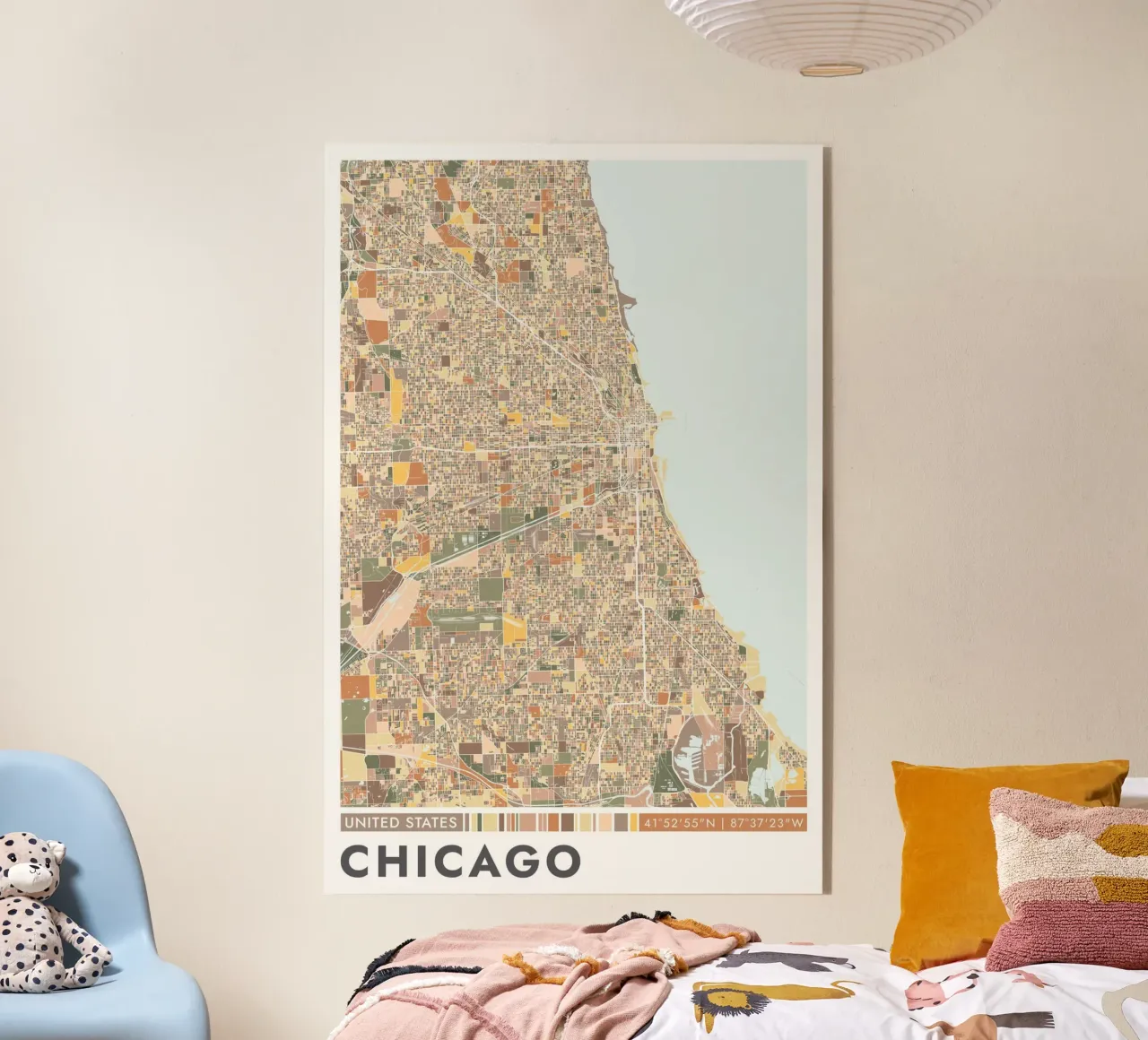 Chicago Città plexiglass da CityMapPosters