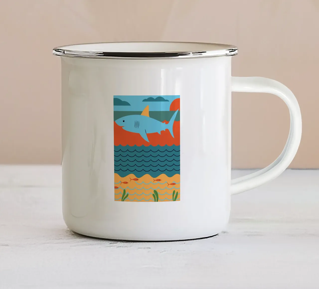 Squali nell'oceano tazza in smalto da PROTECT ANIMALS