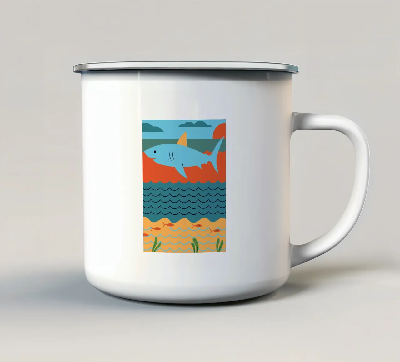 Squali nell'oceano tazza in smalto da PROTECT ANIMALS