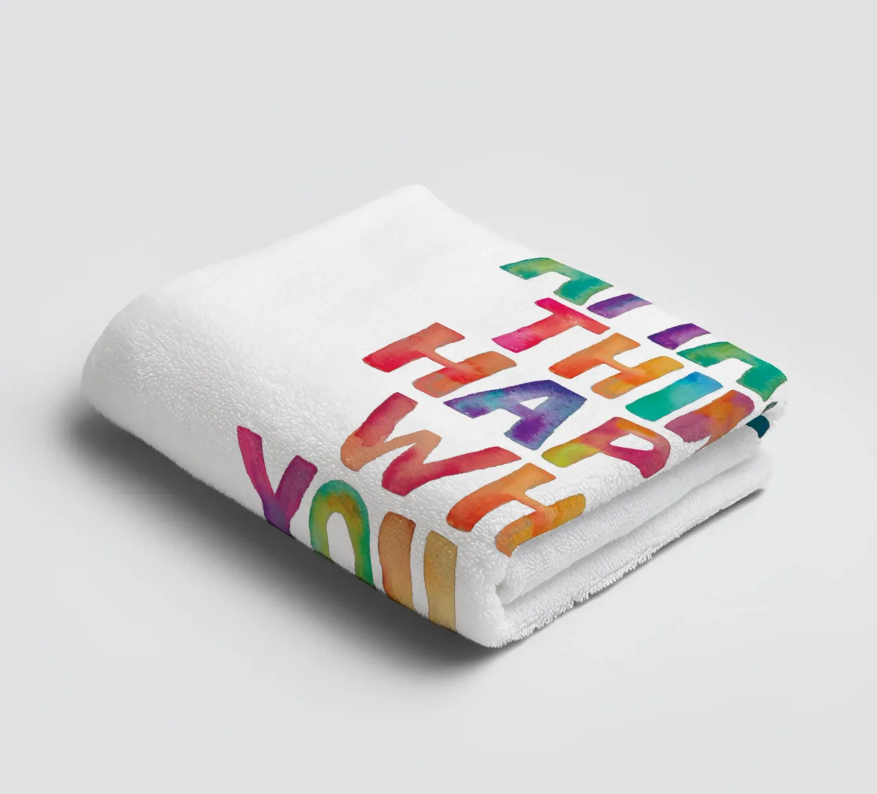 Amazing Things Happen When You Try Typography Design towel by THE MOTIVATED TYPE
