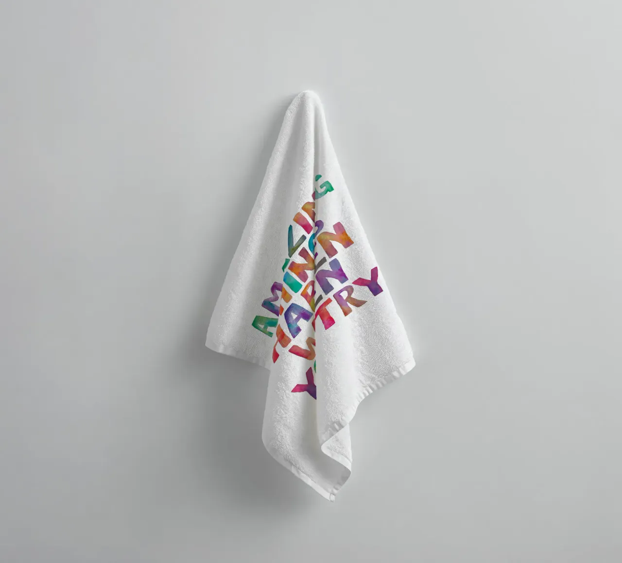 Amazing Things Happen When You Try Typography Design towel by THE MOTIVATED TYPE