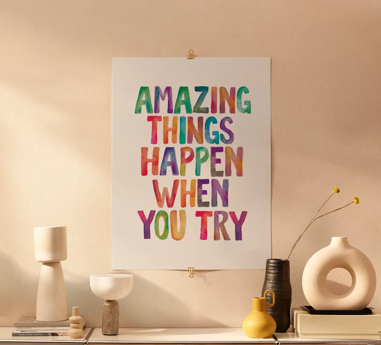 Amazing Things Happen When You Try Typography Design hahnemühle by THE MOTIVATED TYPE