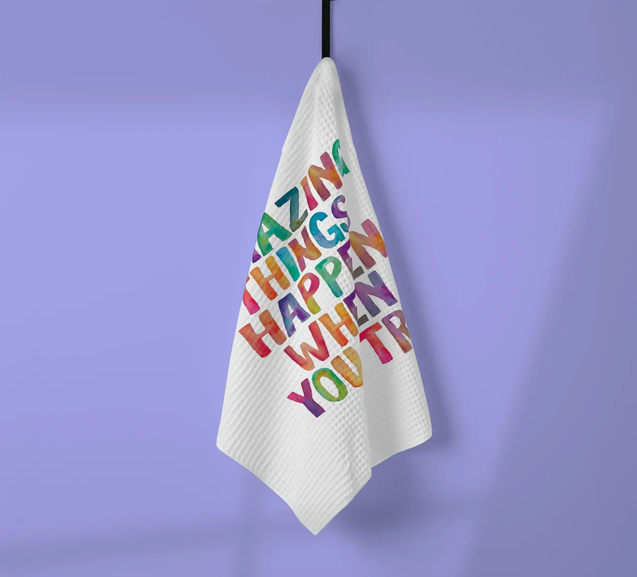 Amazing Things Happen When You Try Typography Design torchon de THE MOTIVATED TYPE