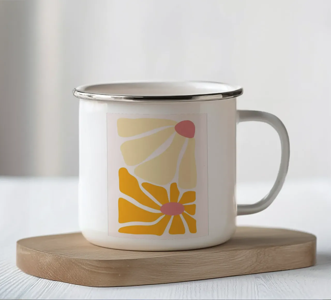 Forme di fiori Boho - Arte moderna retrò tazza in smalto da Cozy Vibes