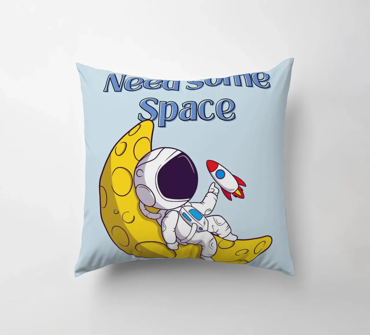 Need Some Space - Cartone animato di un astronauta cuscino da Cozy Vibes