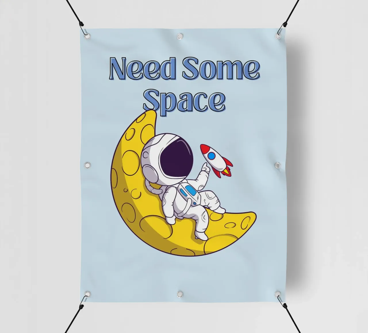 Need Some Space - Cartone animato di un astronauta telo in pvc da Cozy Vibes