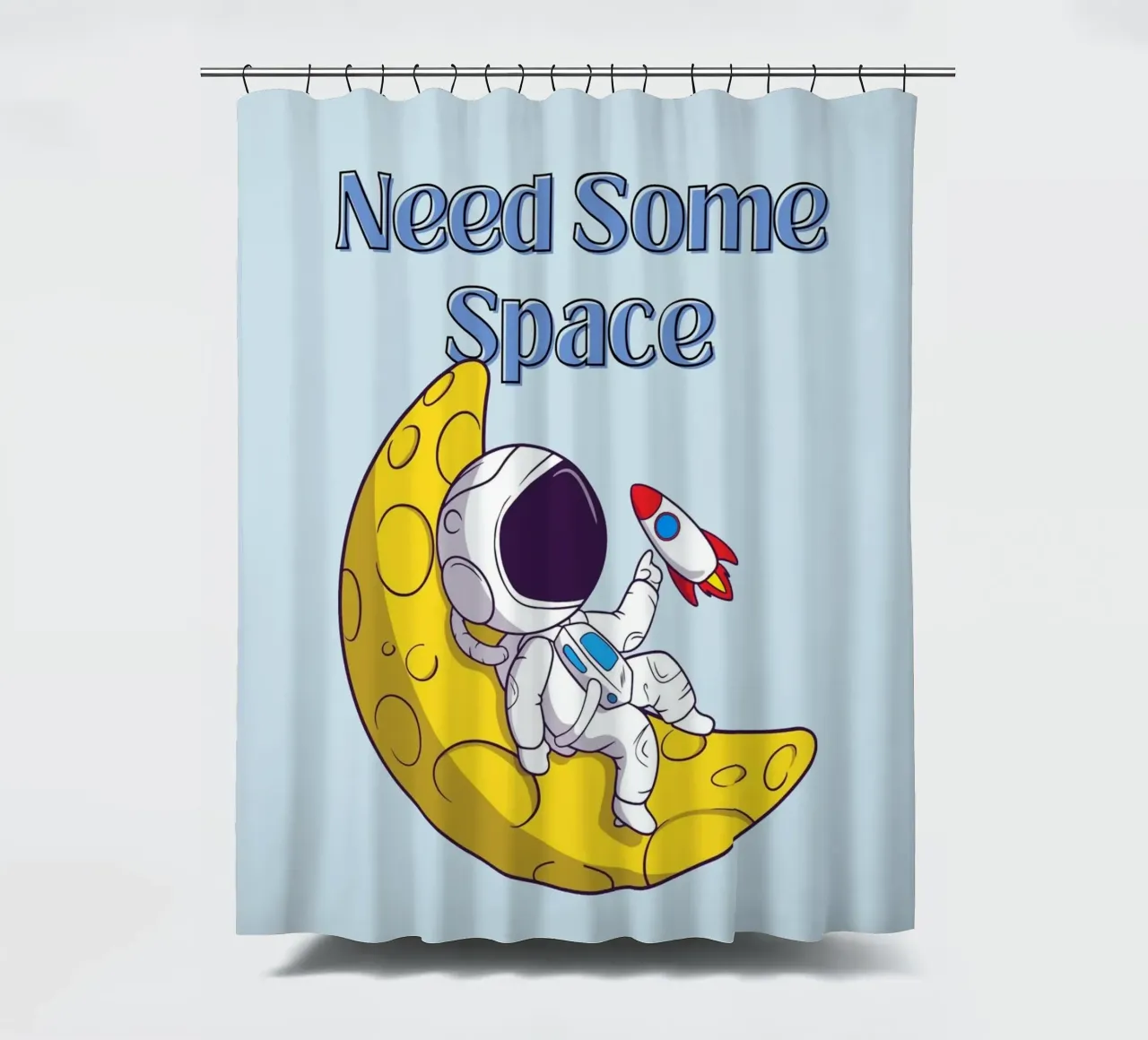 Need Some Space - Cartone animato di un astronauta tenda da doccia da Cozy Vibes