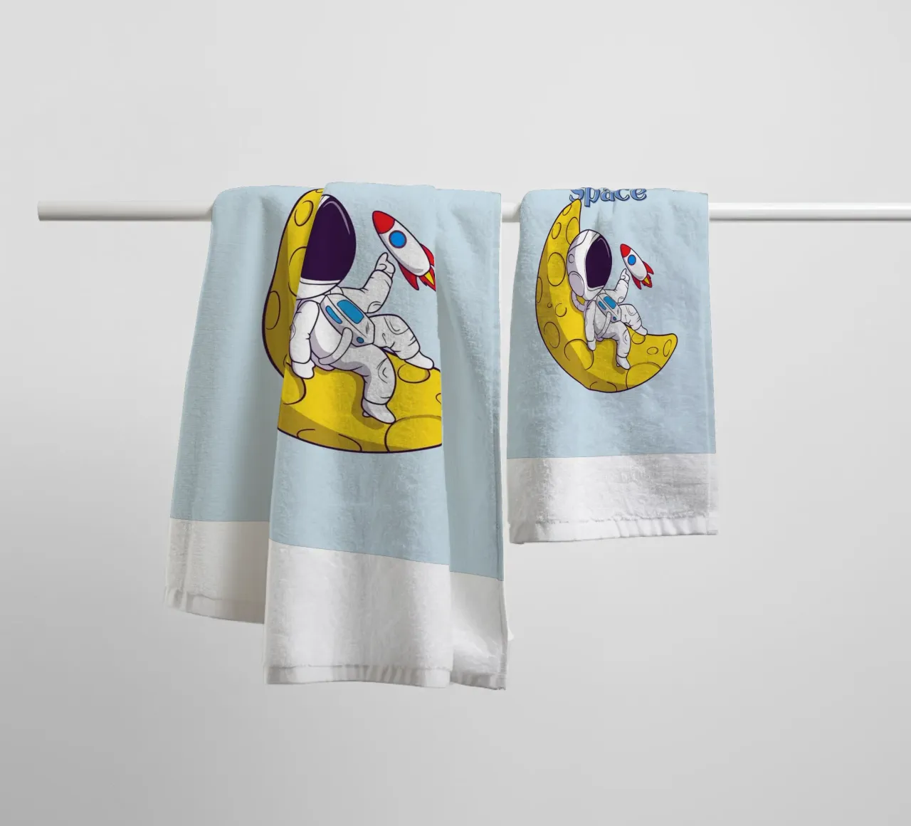 Need Some Space - Cartone animato di un astronauta asciugamano da bagno da Cozy Vibes