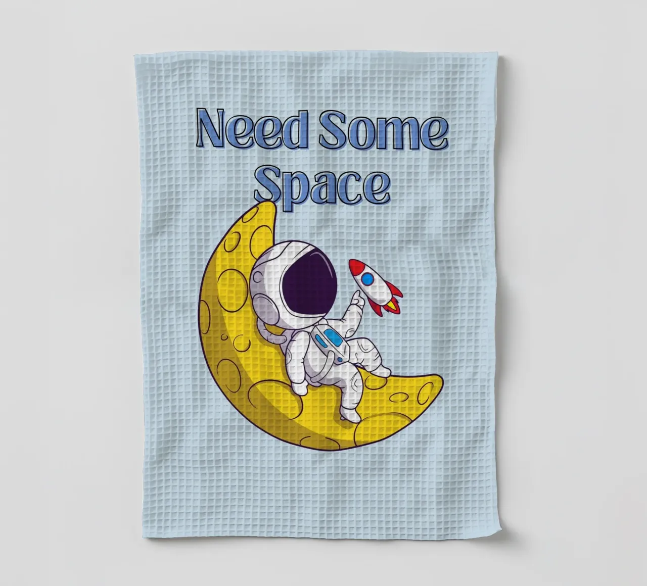 Need Some Space - Cartone animato di un astronauta canovaccio da cucina da Cozy Vibes