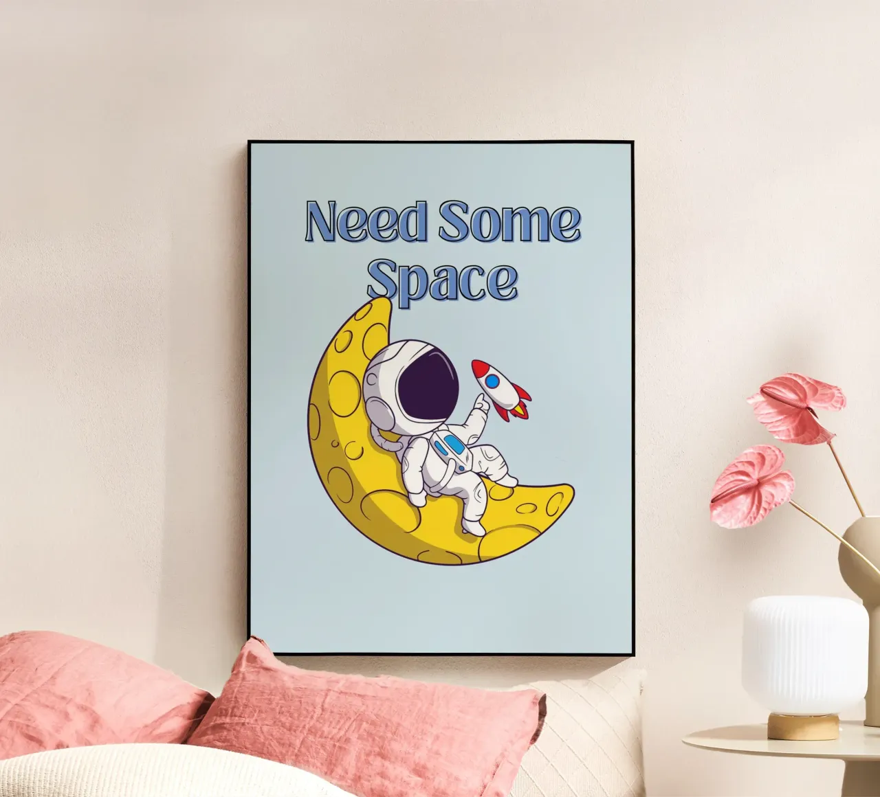 Need Some Space - Cartone animato di un astronauta plexiglass da Cozy Vibes