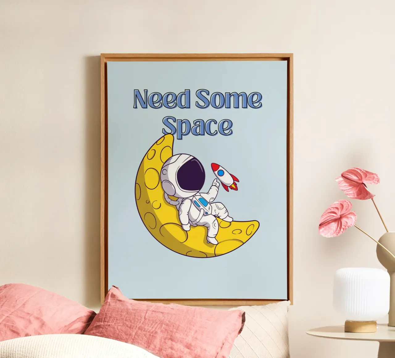 Need Some Space - Cartone animato di un astronauta tela da Cozy Vibes