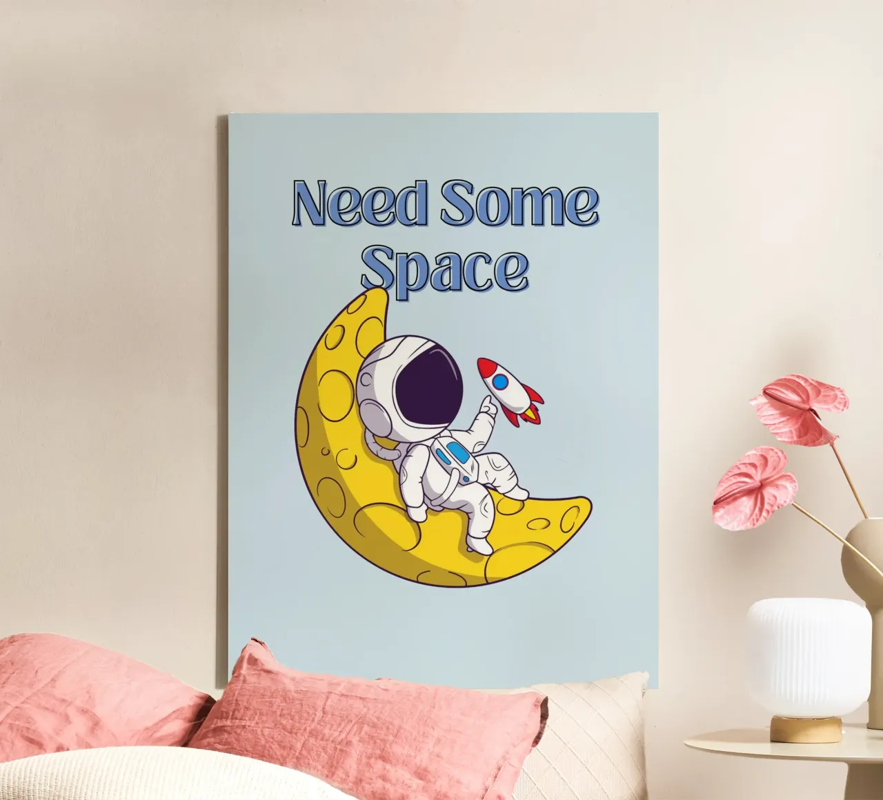 Need Some Space - Cartone animato di un astronauta tela da Cozy Vibes