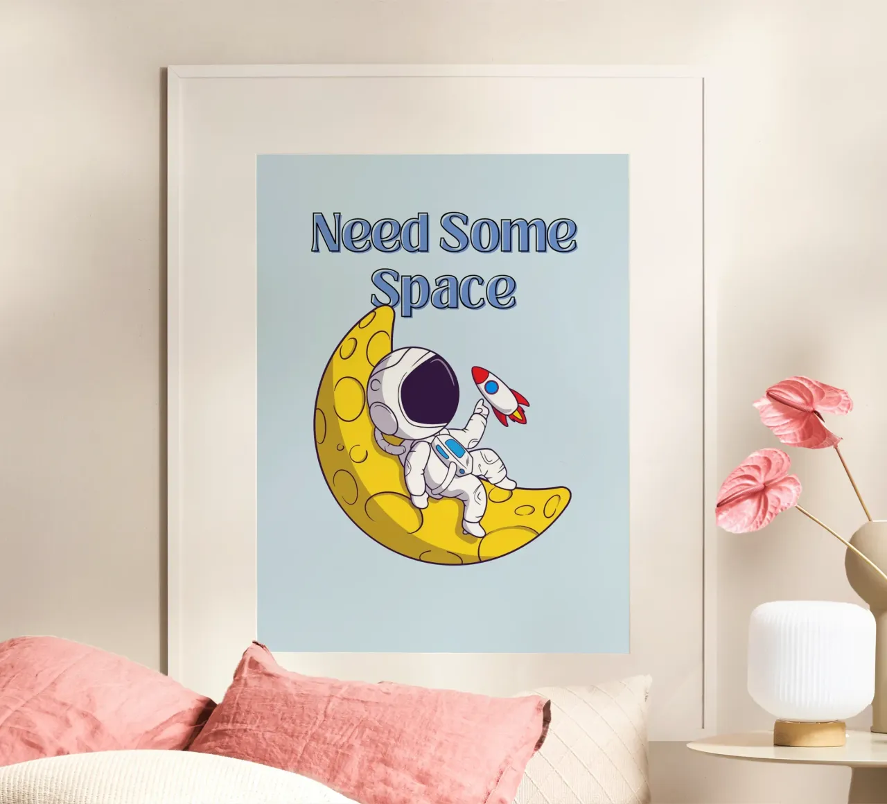 Need Some Space - Cartone animato di un astronauta carta hahnemühle da Cozy Vibes
