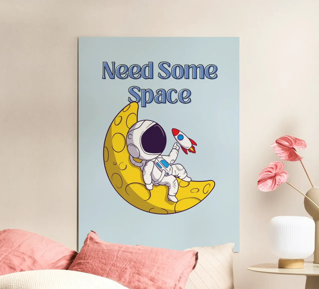 Need Some Space - Cartone animato di un astronauta carta hahnemühle da Cozy Vibes