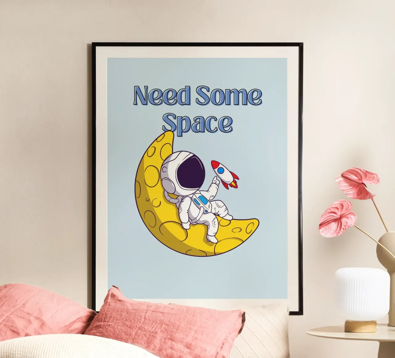 Need Some Space - Cartone animato di un astronauta carta hahnemühle da Cozy Vibes