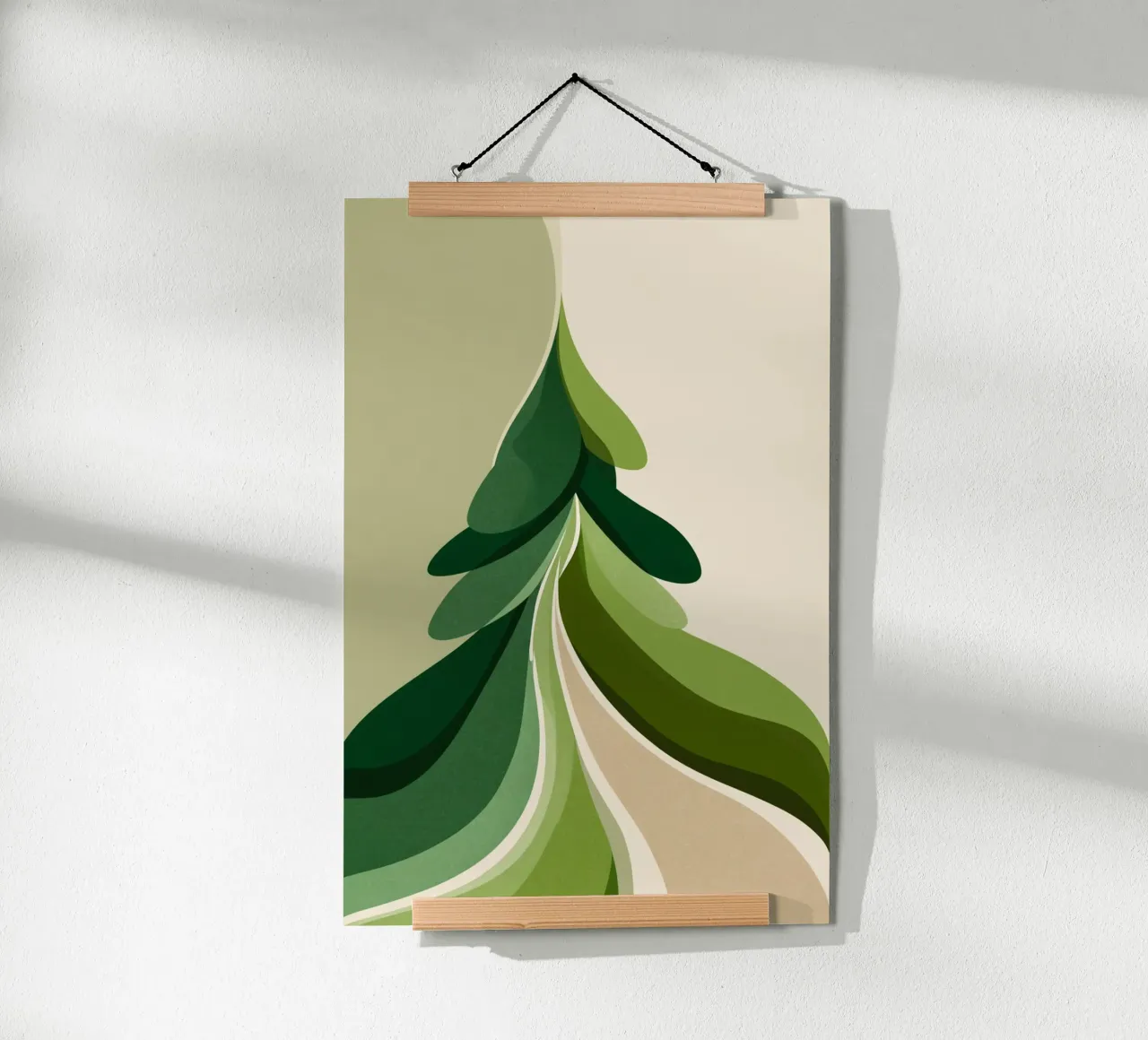 Abstract Christmas Tree Waves carta hahnemühle da michi