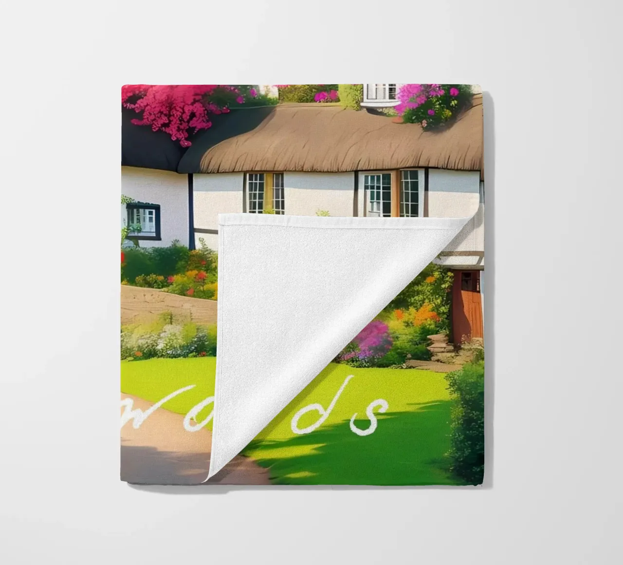 Scena di villaggio Cotswolds Inghilterra telo mare da Charnwood Prints