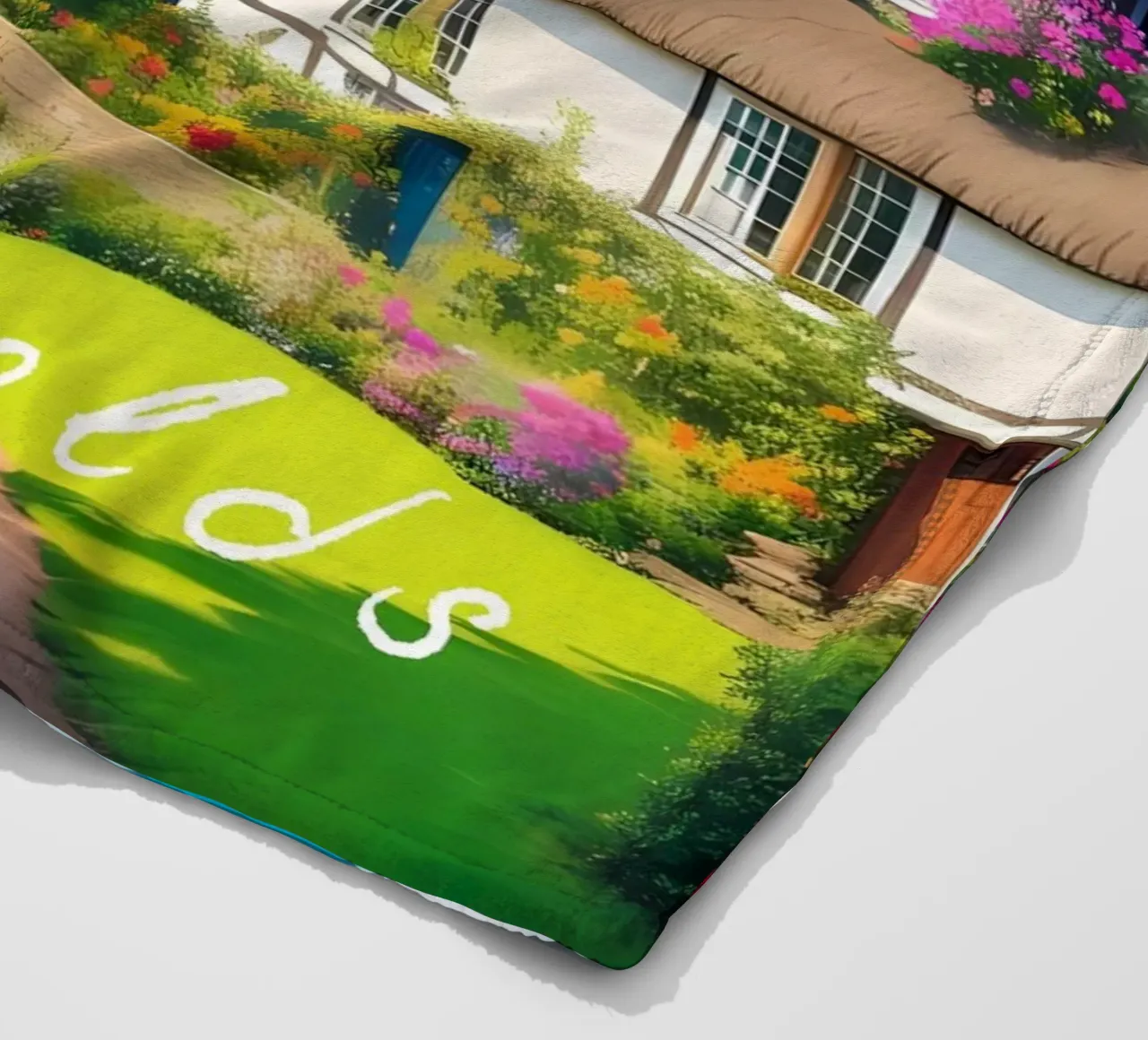 Scena di villaggio Cotswolds Inghilterra coperta in pile da Charnwood Prints