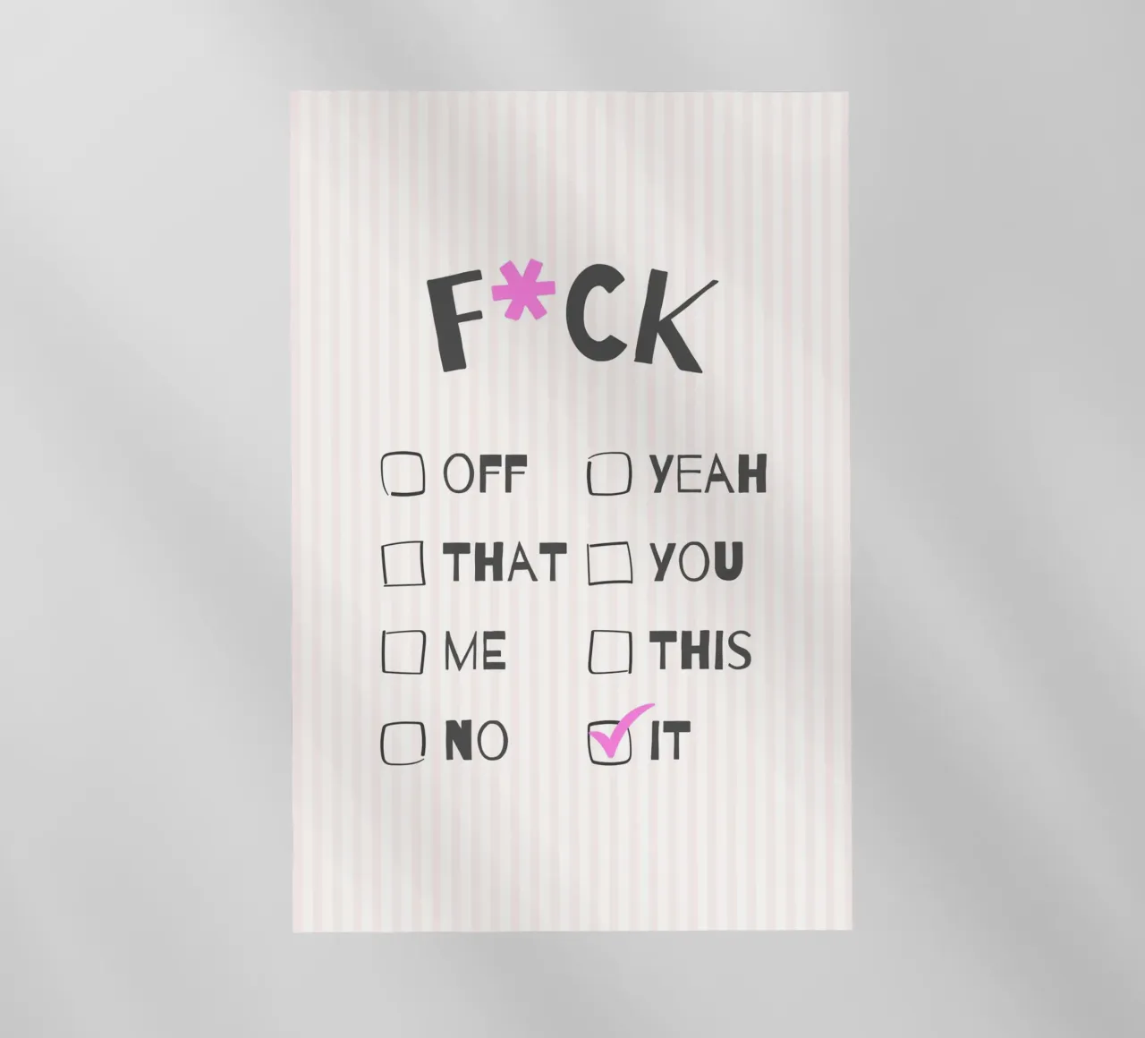 F*ck It – Typography Print pellicola backlit da Roseberry Design