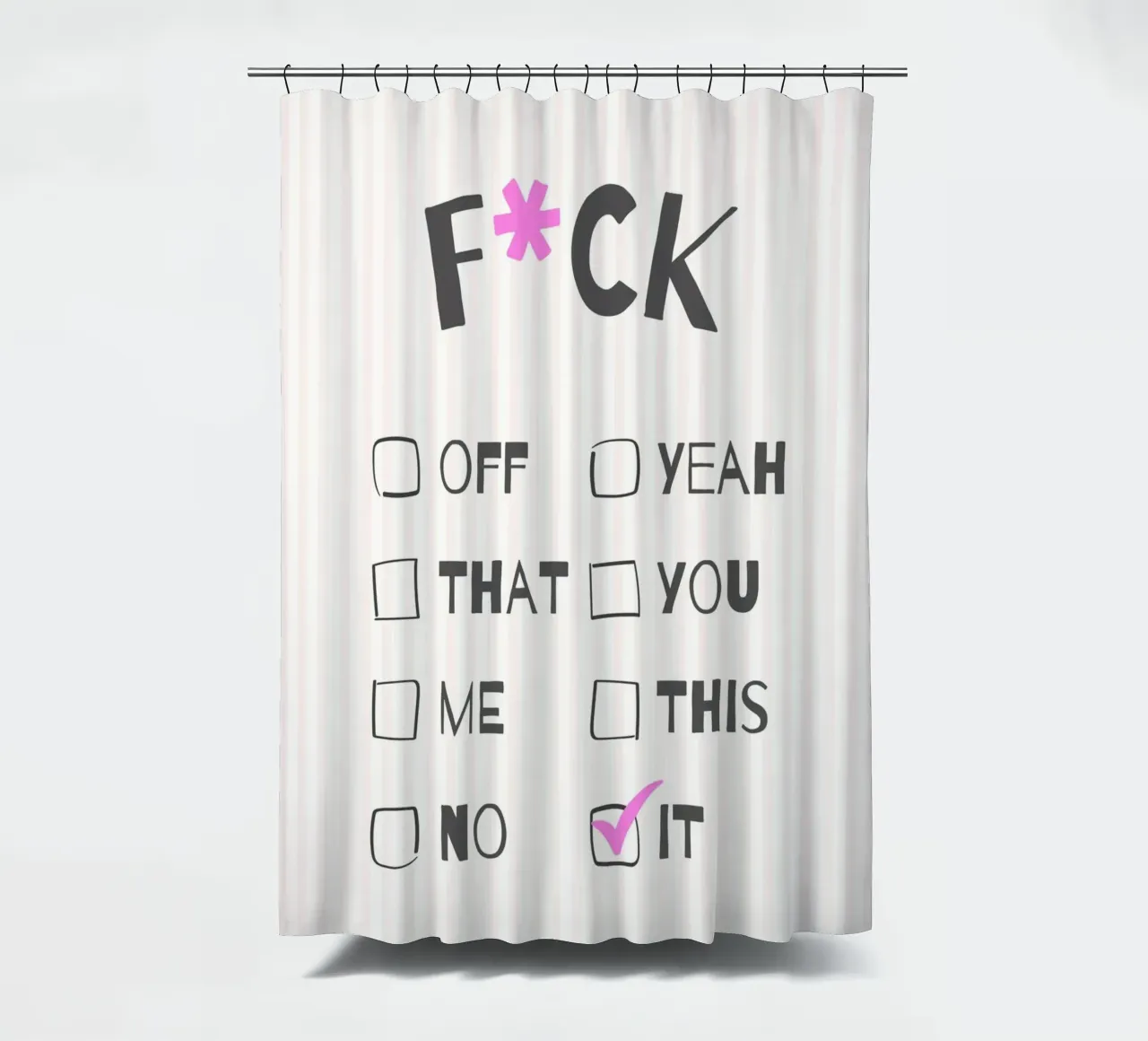 F*ck It – Typography Print tenda da doccia da Roseberry Design