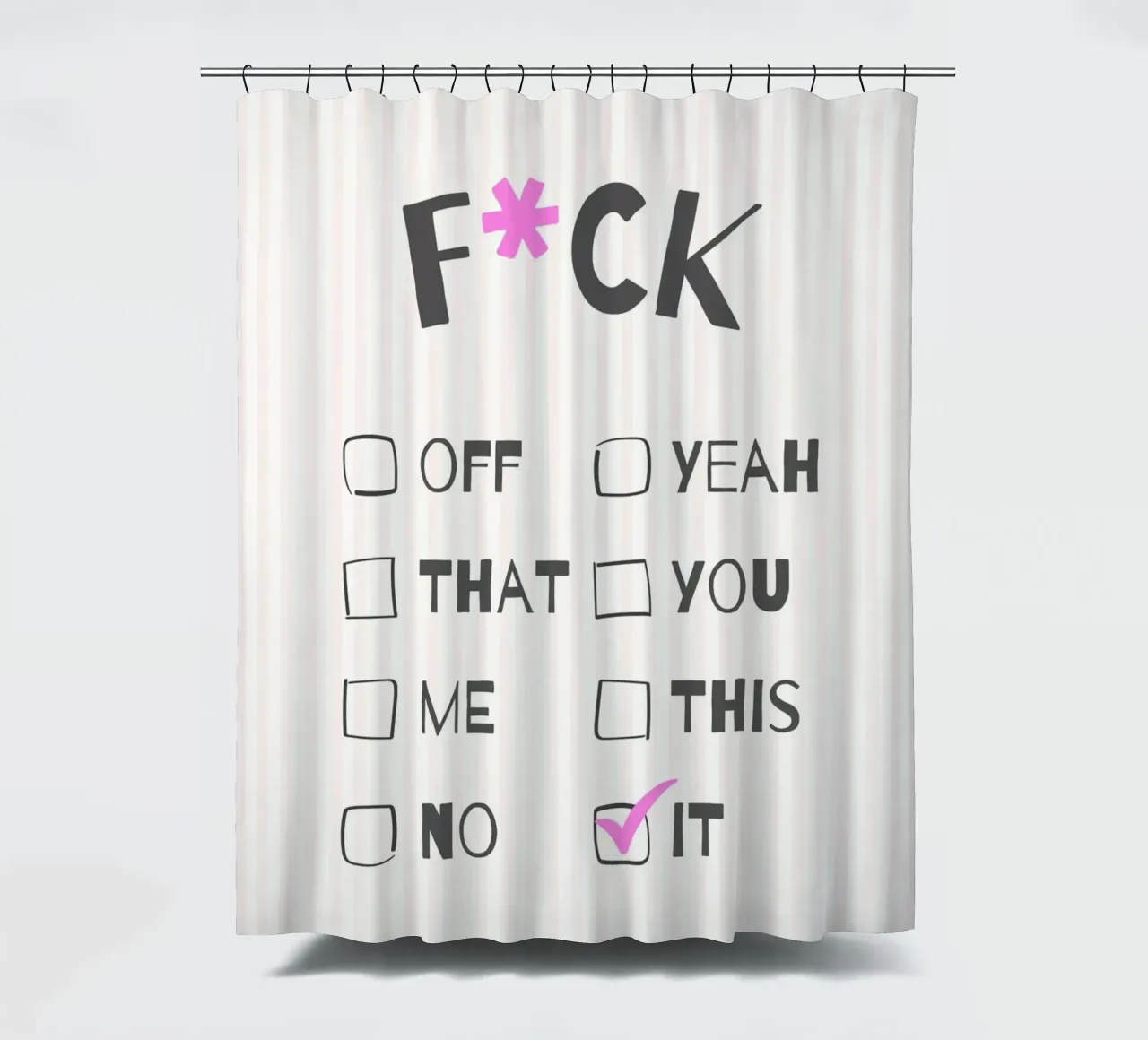 F*ck It – Typography Print tenda da doccia da Roseberry Design