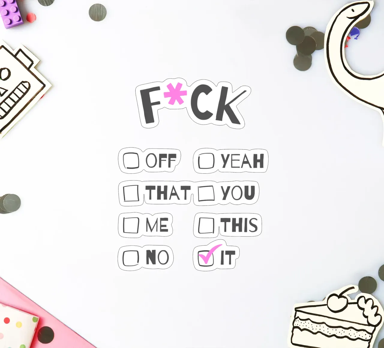 F*ck It – Typography Print adesivo da Roseberry Design