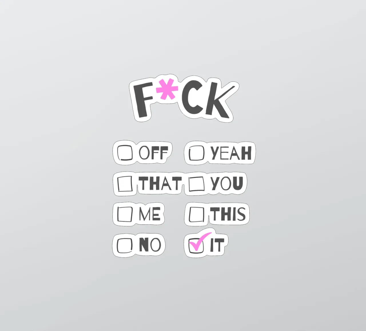 F*ck It – Typography Print adesivo da Roseberry Design