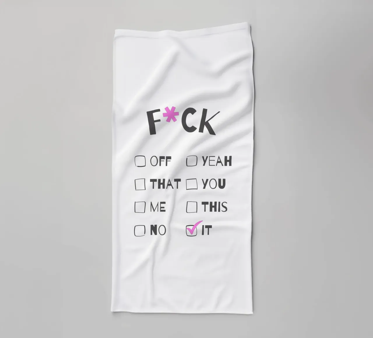 F*ck It – Typography Print asciugamano da bagno da Roseberry Design