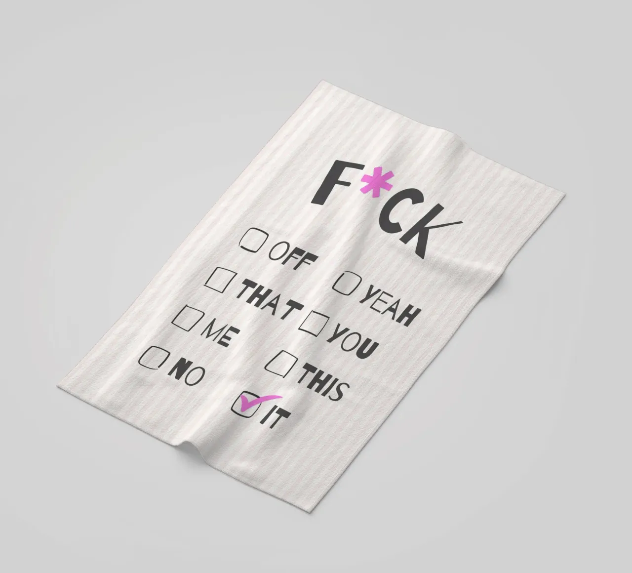 F*ck It – Typography Print telo mare da Roseberry Design
