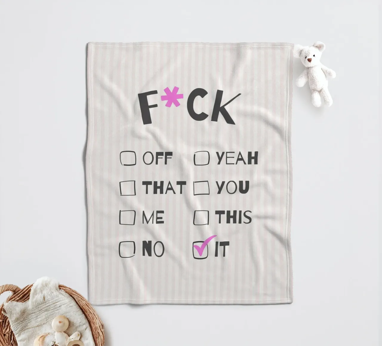 F*ck It – Typography Print coperta in pile da Roseberry Design