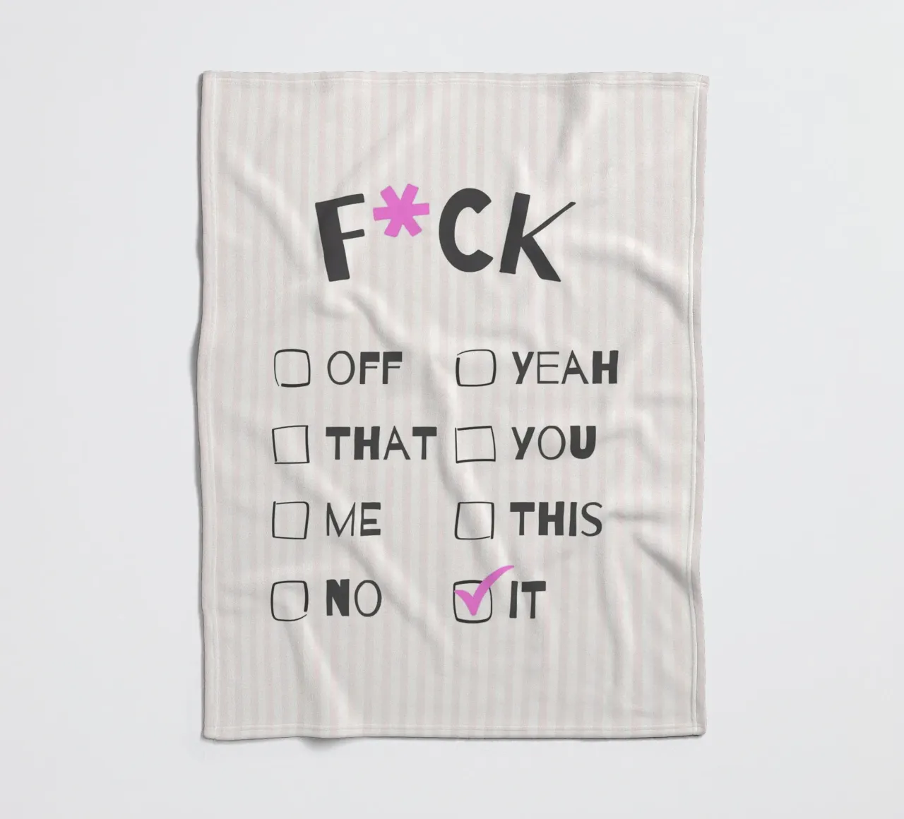 F*ck It – Typography Print coperta in pile da Roseberry Design
