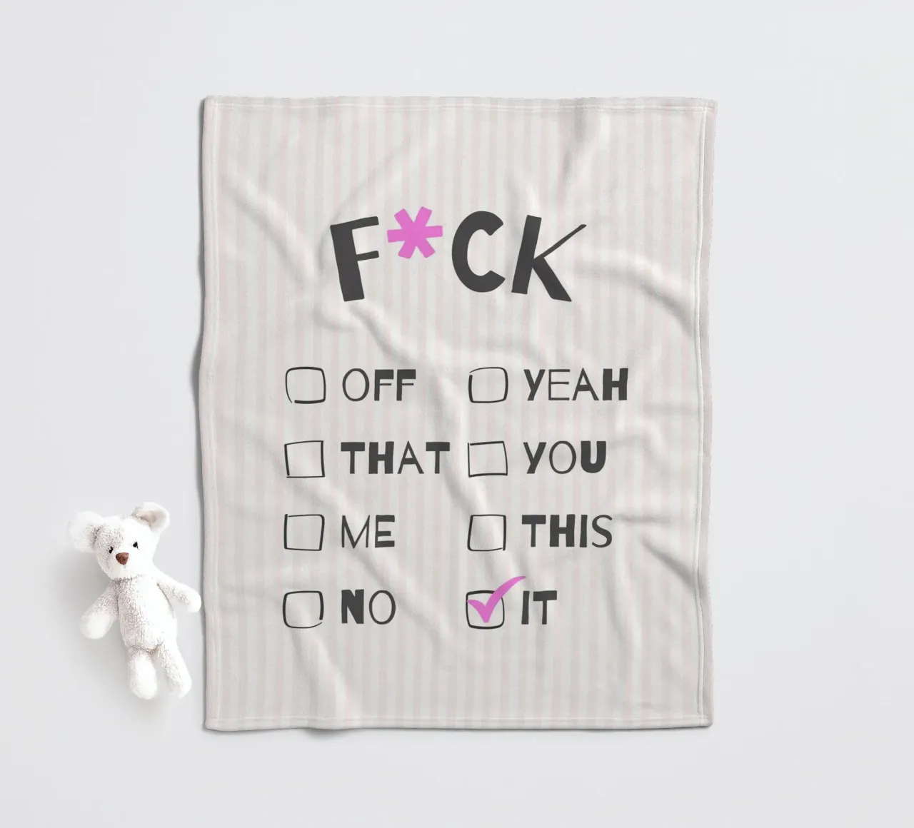 F*ck It – Typography Print coperta in pile da Roseberry Design