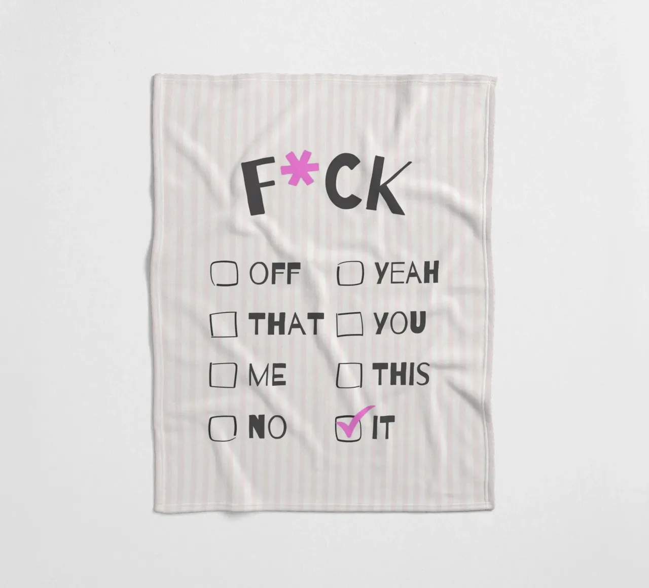 F*ck It – Typography Print coperta in pile da Roseberry Design
