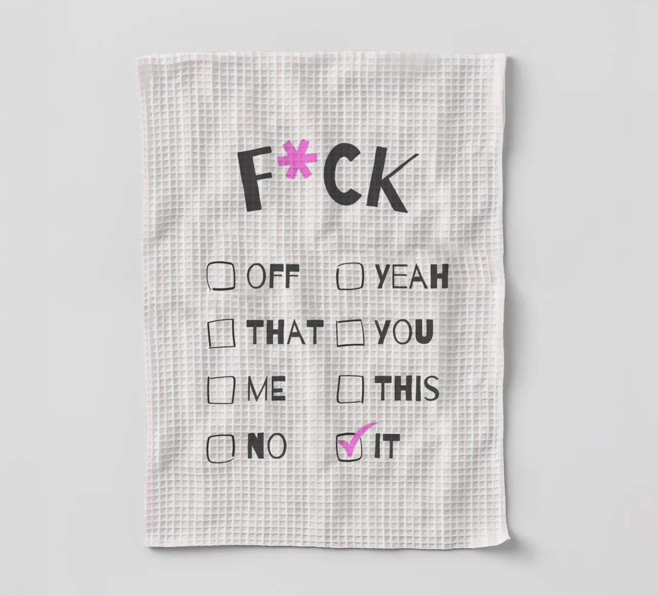 F*ck It – Typography Print canovaccio da cucina da Roseberry Design