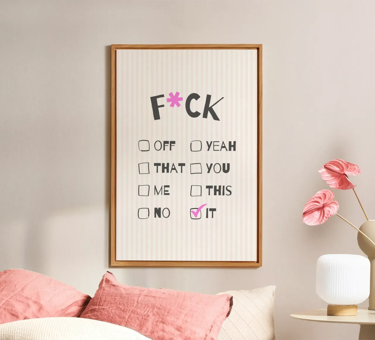 F*ck It – Typography Print pannello forex da Roseberry Design