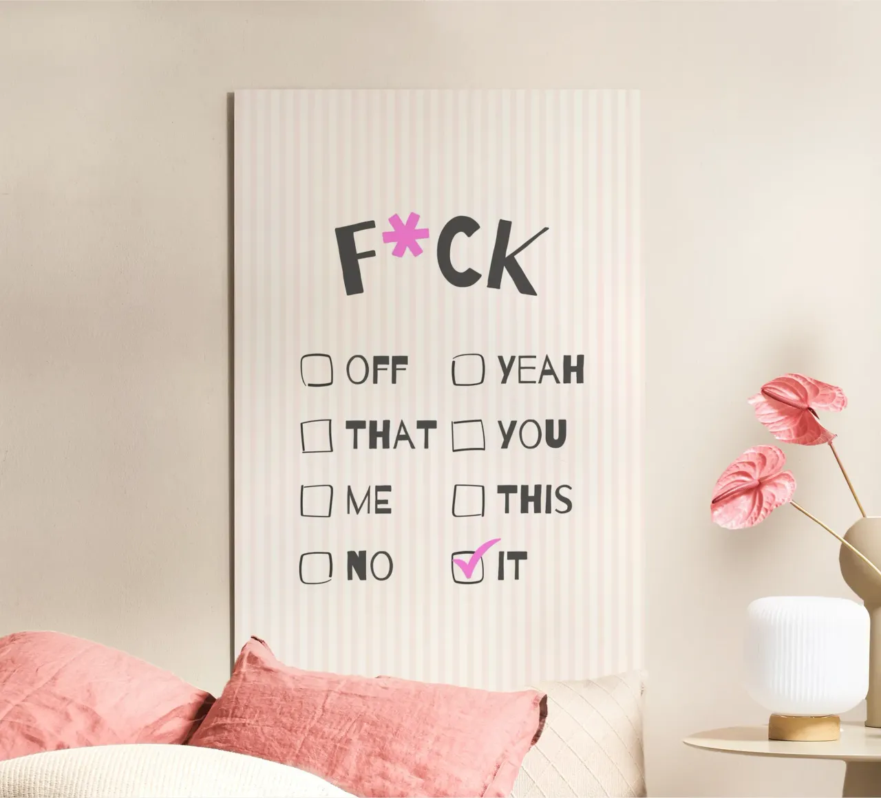 F*ck It – Typography Print pannello forex da Roseberry Design