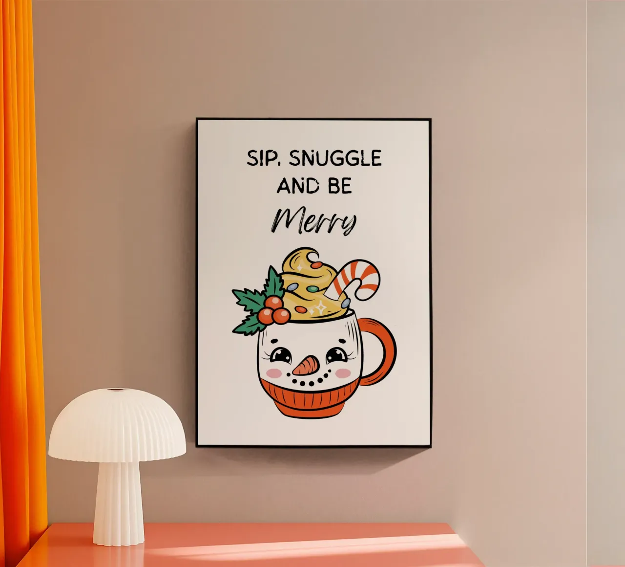 Sip, snuggle and be merry plexiglass da HolidaysCandyWalls