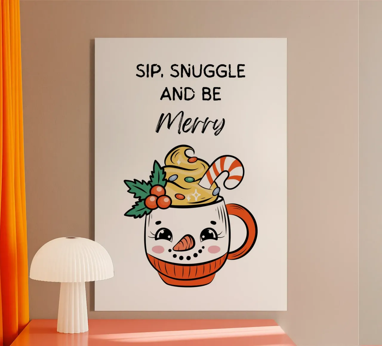 Sip, snuggle and be merry plexiglass da HolidaysCandyWalls