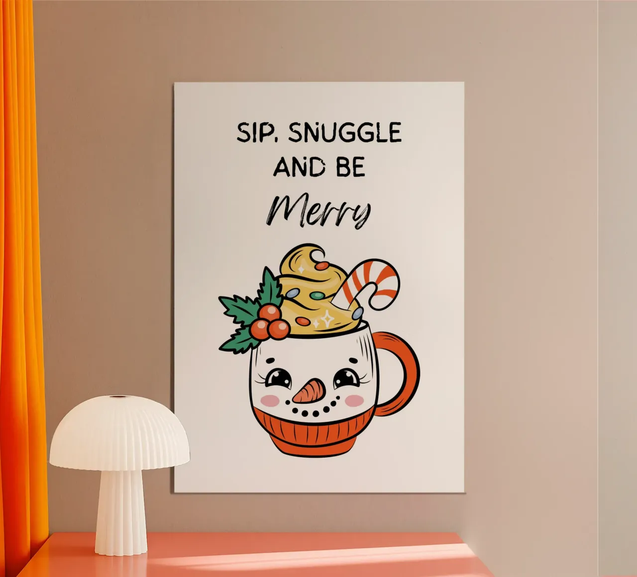 Sip, snuggle and be merry alluminio dibond da HolidaysCandyWalls