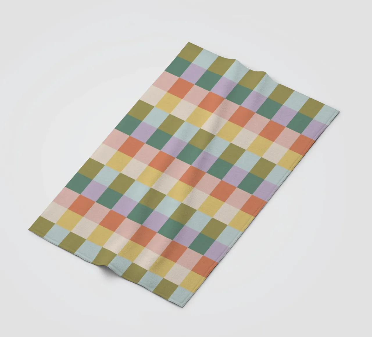 Multi-colored groovy checkered pattern fleece blanket by Altruist Studio