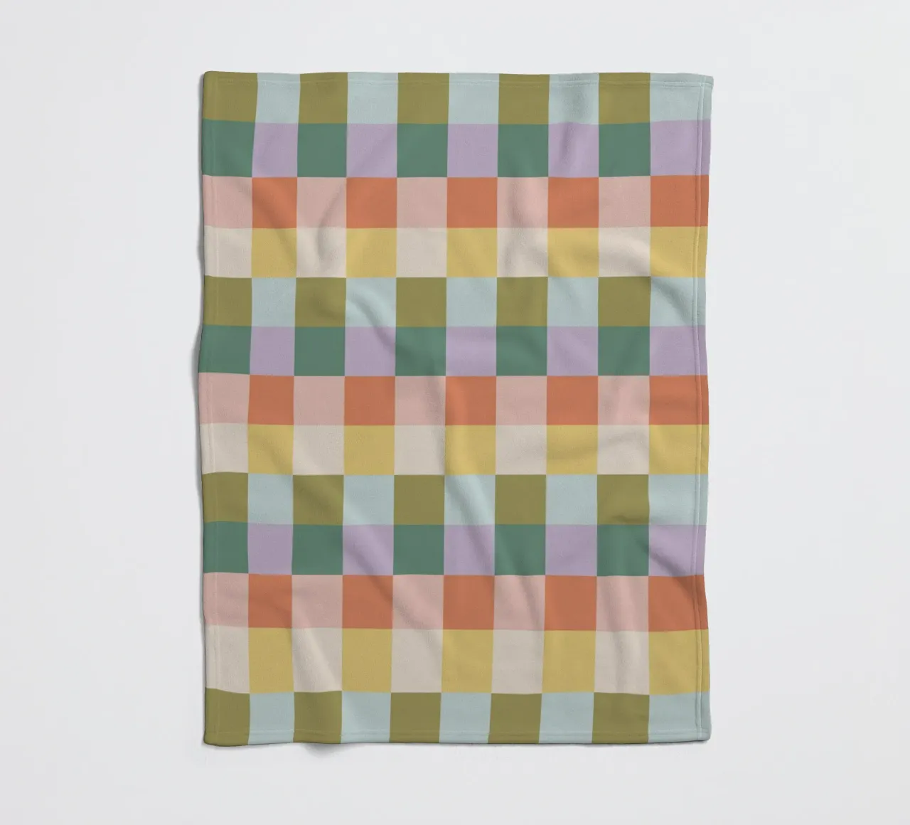 Multi-colored groovy checkered pattern fleece blanket by Altruist Studio