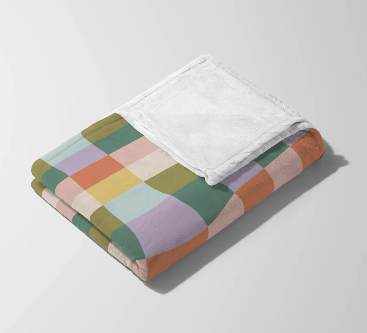 Multi-colored groovy checkered pattern fleece blanket by Altruist Studio