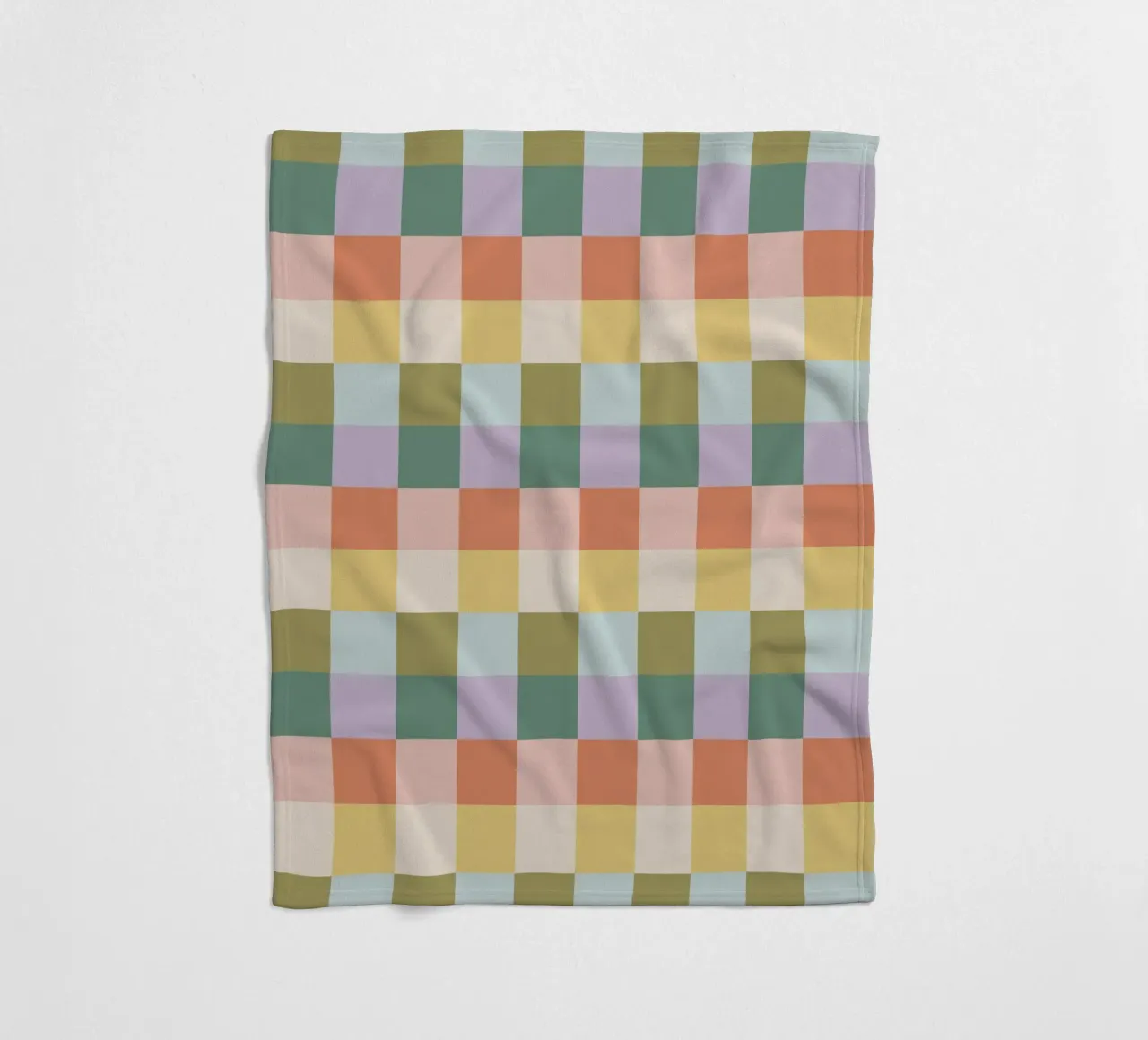 Multi-colored groovy checkered pattern fleece blanket by Altruist Studio