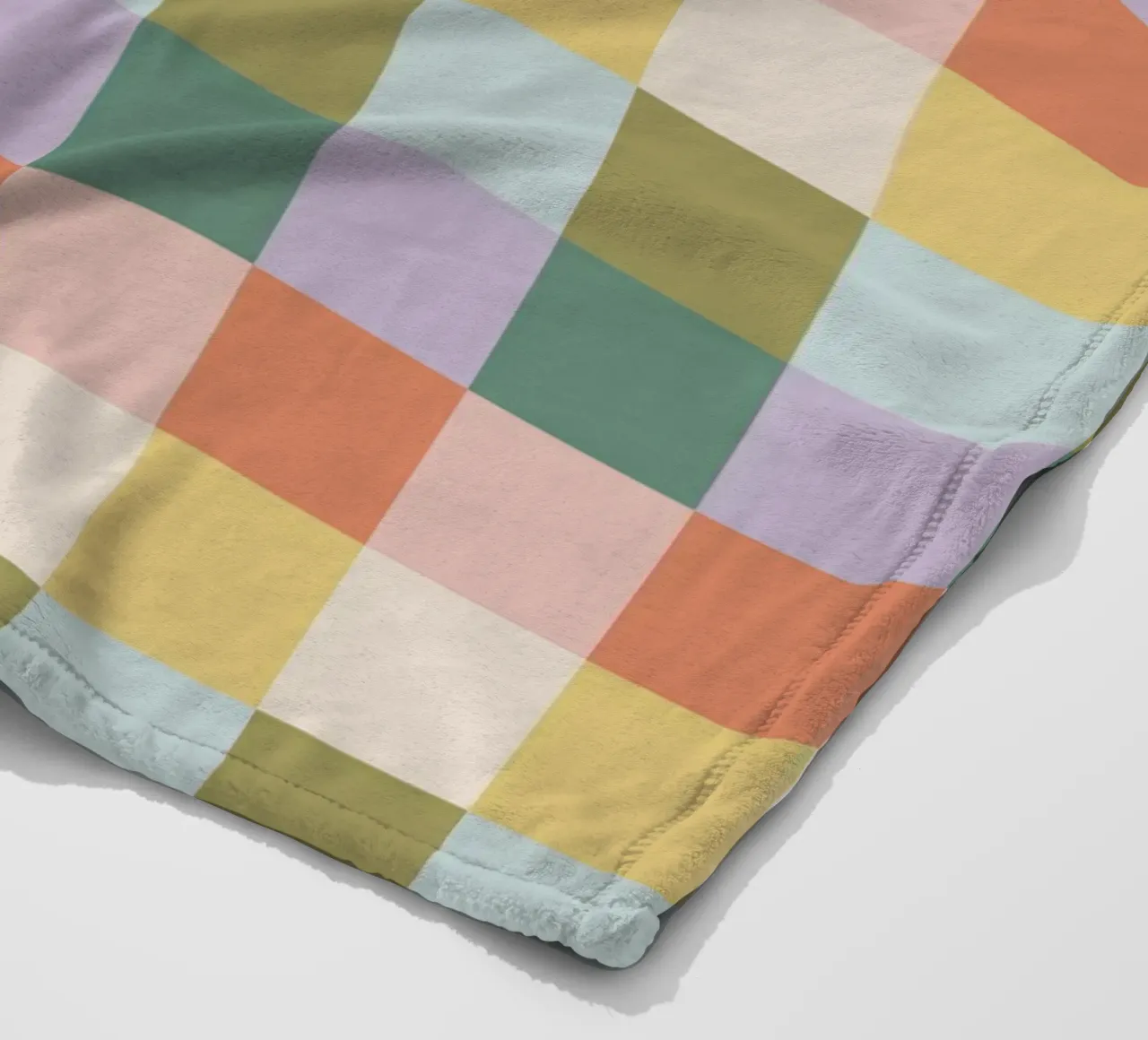 Multi-colored groovy checkered pattern fleece blanket by Altruist Studio