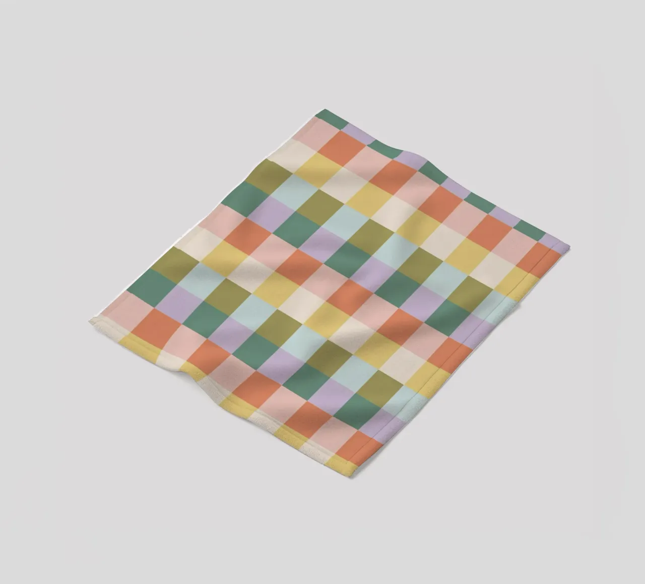 Multi-colored groovy checkered pattern fleece blanket by Altruist Studio