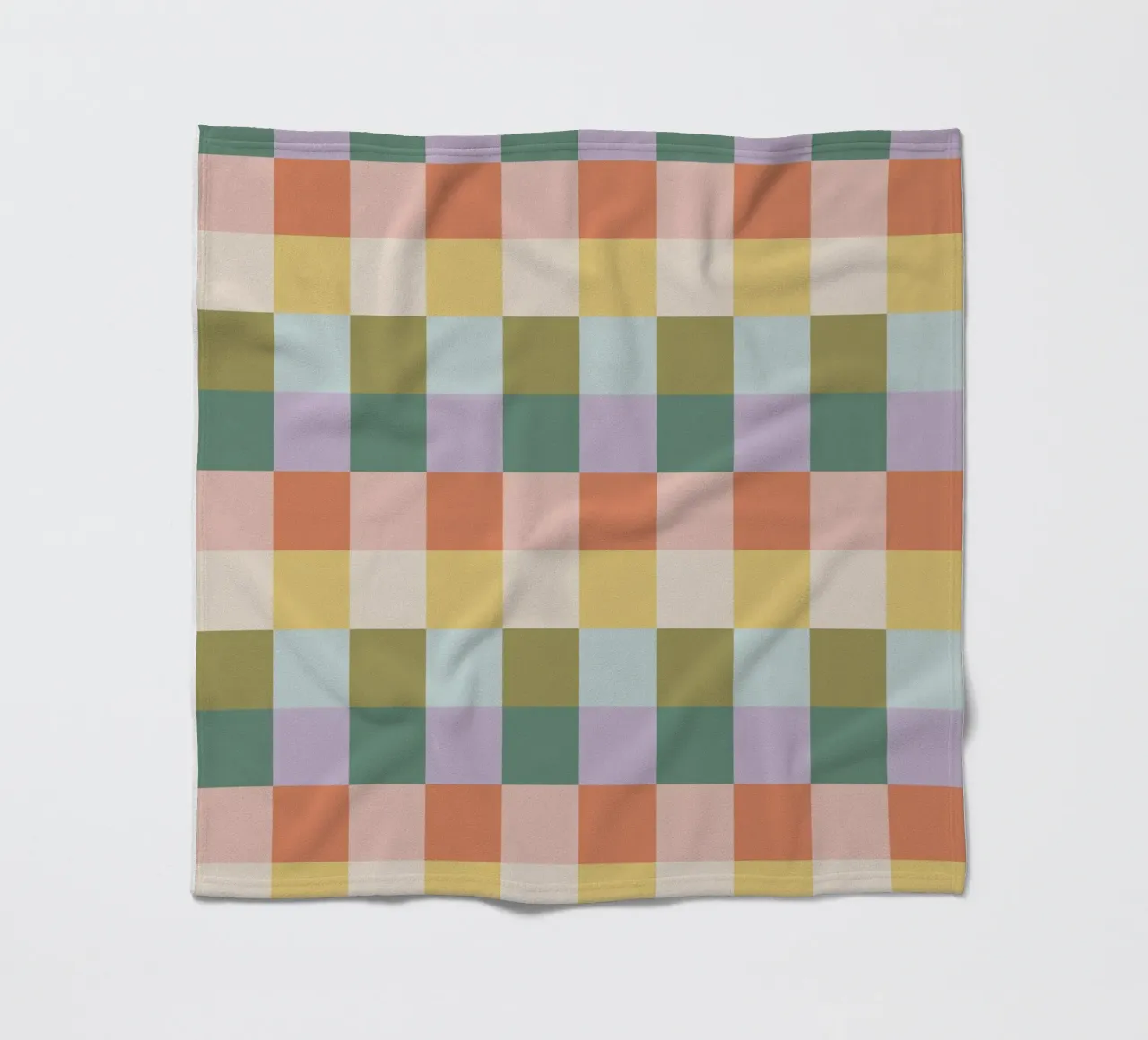 Multi-colored groovy checkered pattern fleece blanket by Altruist Studio